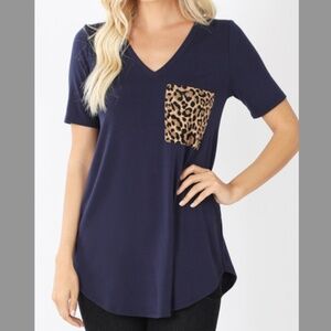 Super Soft Leopard Pocket T-shirt